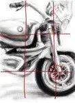 Motorcycle divided into thirds